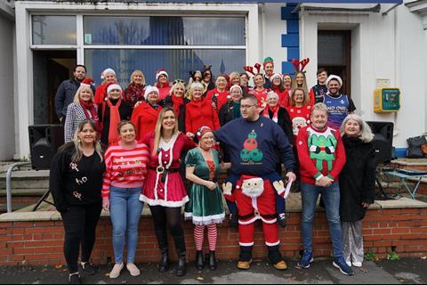 Staff and friends of Gomer Williams in Llanelli